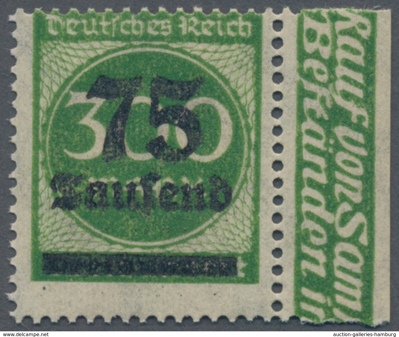 Deutsches Reich - Inflation: 1923, Freimarke Ziffern Im Kreis 75 Tsd Auf 300 M Mit DOPPELBILDDRUCK D - Ungebraucht