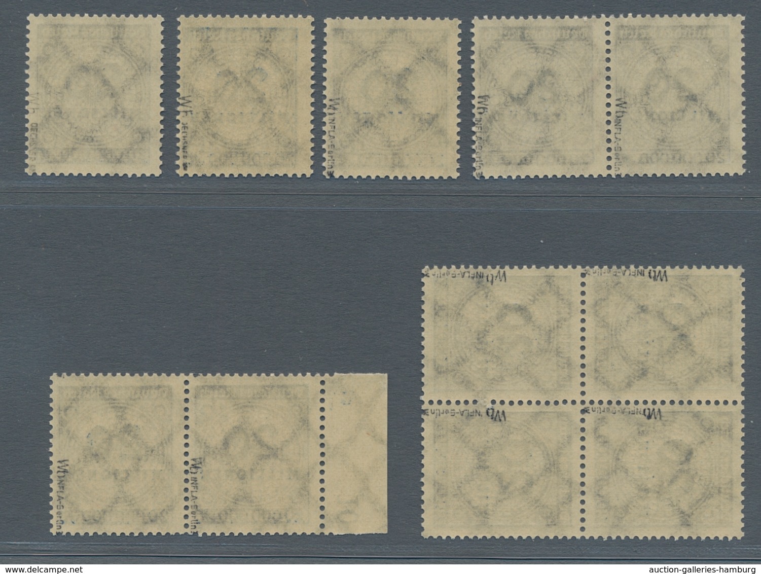 Deutsches Reich - Inflation: 1923, Korbdeckel 20 Millionen B-Farbe "schwarzblau", Parite Von Elf Pos - Unused Stamps