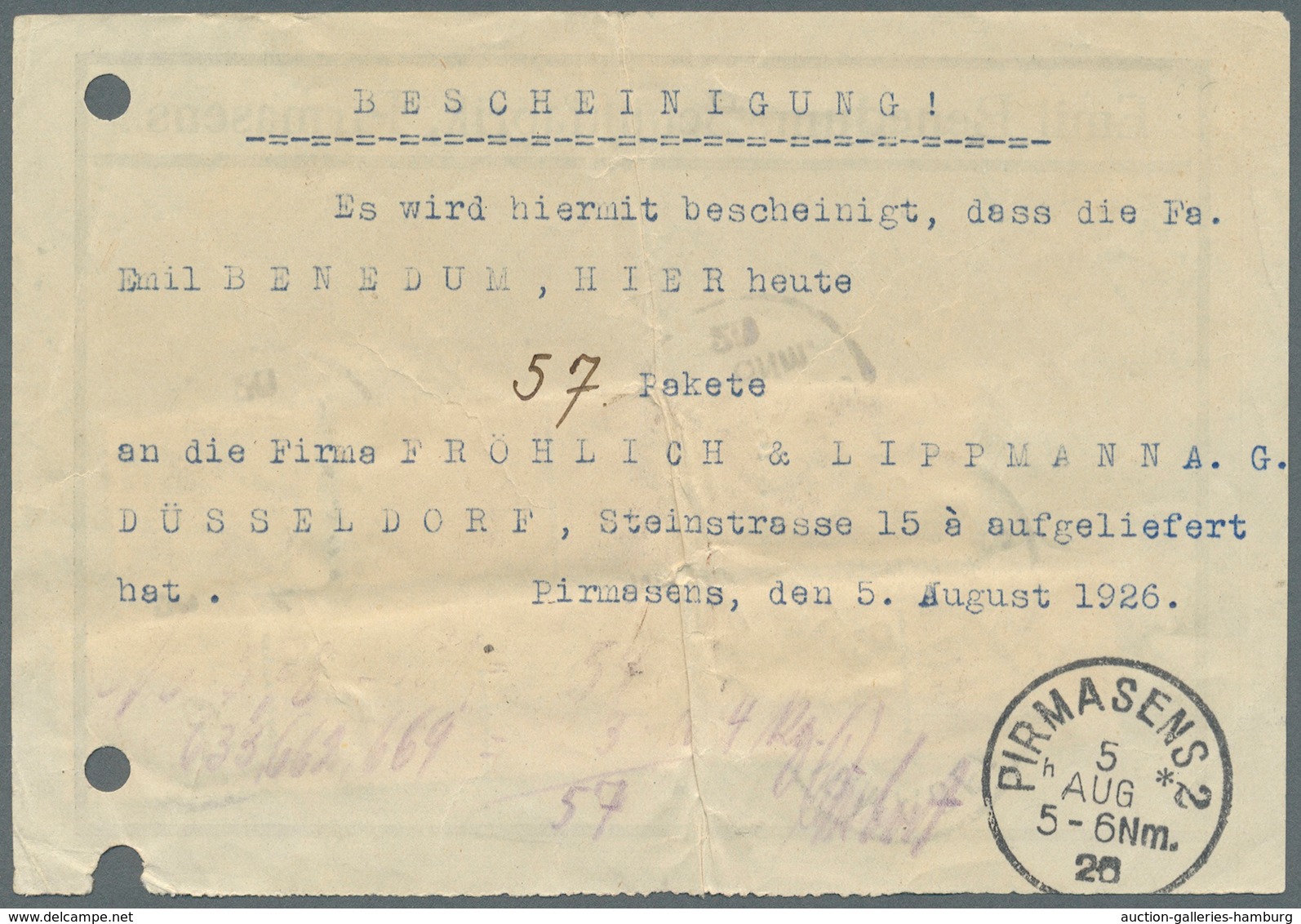 Deutsches Reich - Weimar: 1923, 100 Pfg. Rentenpfennig Im Senkrechten 5er-Streifen, 10 Pfg. (3) Und - Sonstige & Ohne Zuordnung