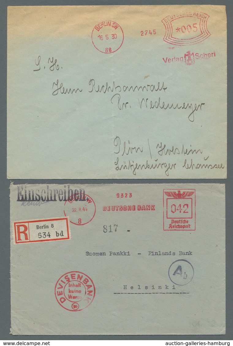 Deutsches Reich - Weimar: 1925-44, Drei Interessante Belege Je Mit "Gebühr Bezahlt" Bzw. Freistempel - Other & Unclassified