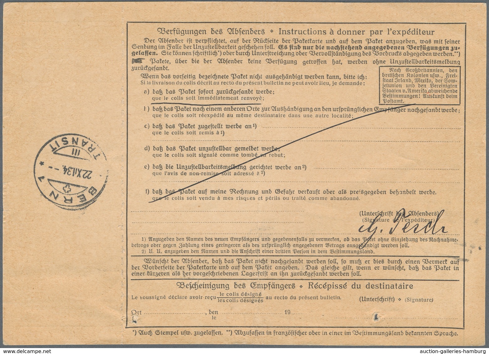 Deutsches Reich - 3. Reich: 1933, 4 RM Chicagofahrt, Portogerecht Als Einzelfrankatur Auf Paketkarte - Briefe U. Dokumente