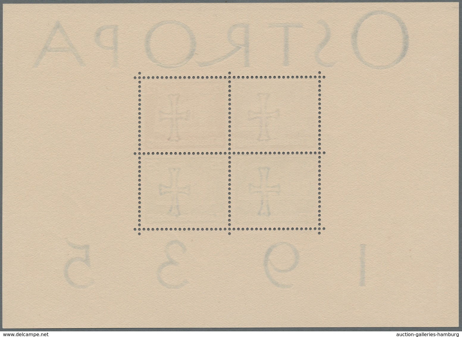 Deutsches Reich - 3. Reich: 1935 - OSTROPA-Block Ungebraucht Ohne Gummi In Tadelloser Erhaltung Und - Covers & Documents