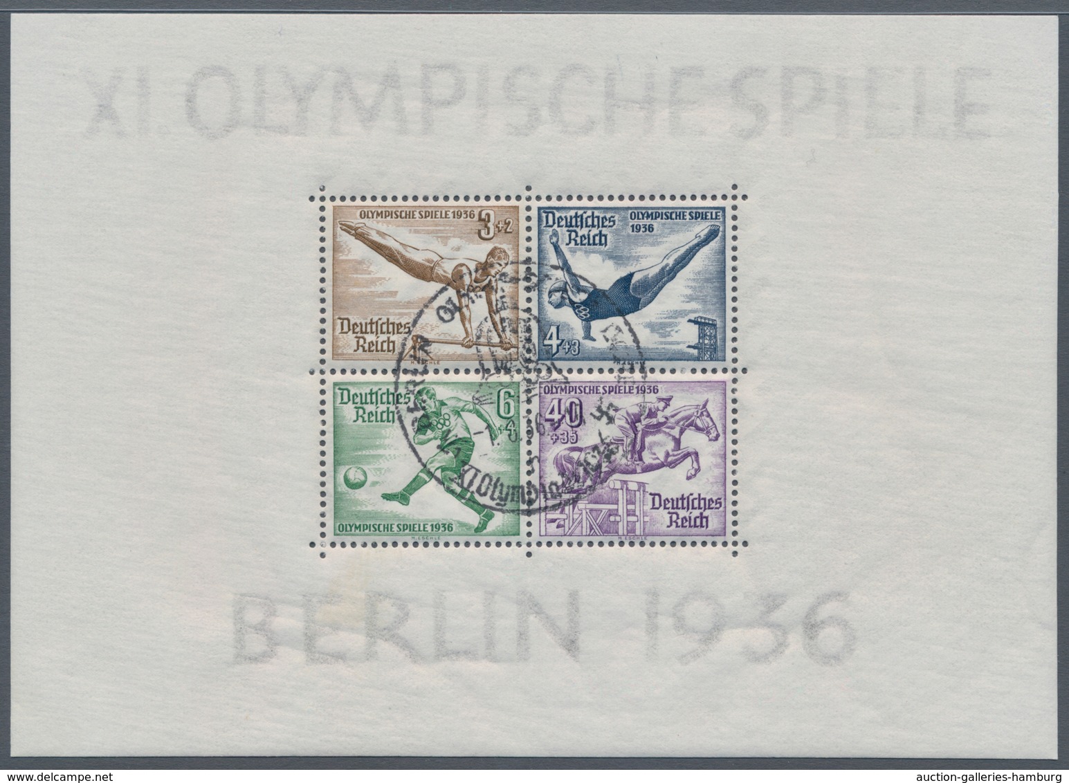 Deutsches Reich - 3. Reich: DEUTSCHES REICH, Olympia-Blockpaar Mit Klarem Und Einheitlichlichem Sond - Covers & Documents