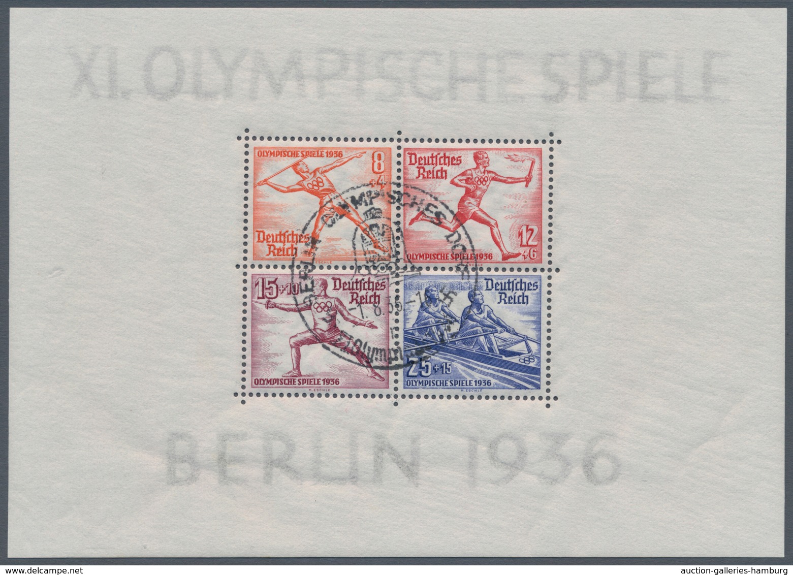 Deutsches Reich - 3. Reich: DEUTSCHES REICH, Olympia-Blockpaar Mit Klarem Und Einheitlichlichem Sond - Covers & Documents