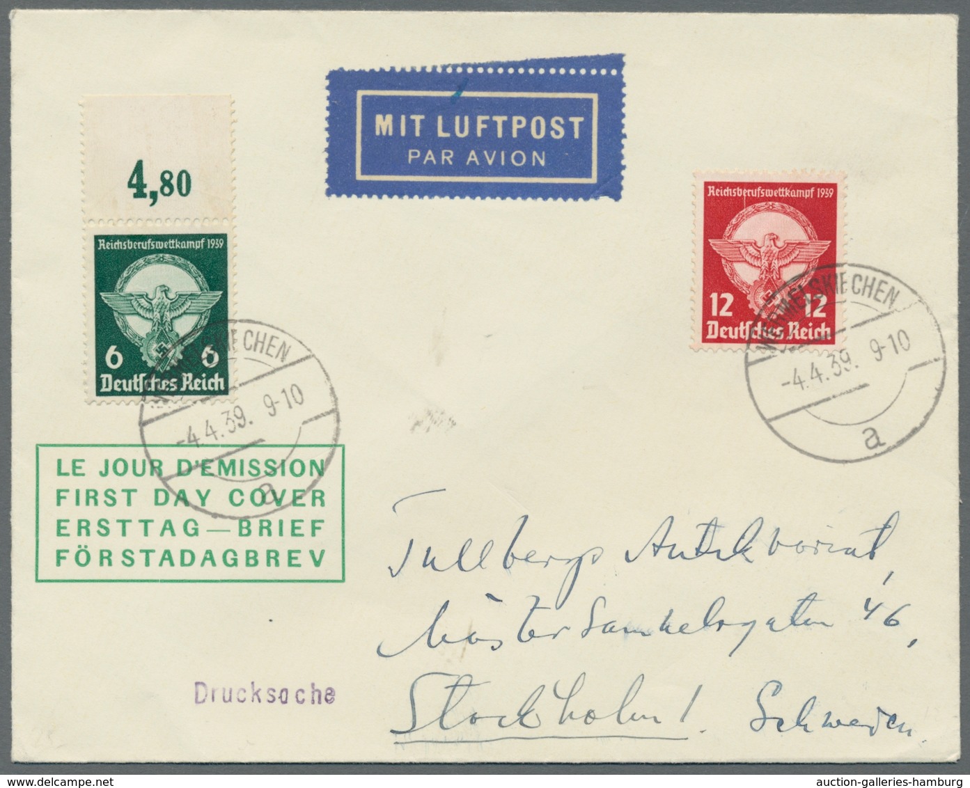 Deutsches Reich - 3. Reich: 1939, "Berufswettkampf" Komplett Mit Ersttagsstempel WERMELSKIRCHEN -4.4 - Covers & Documents