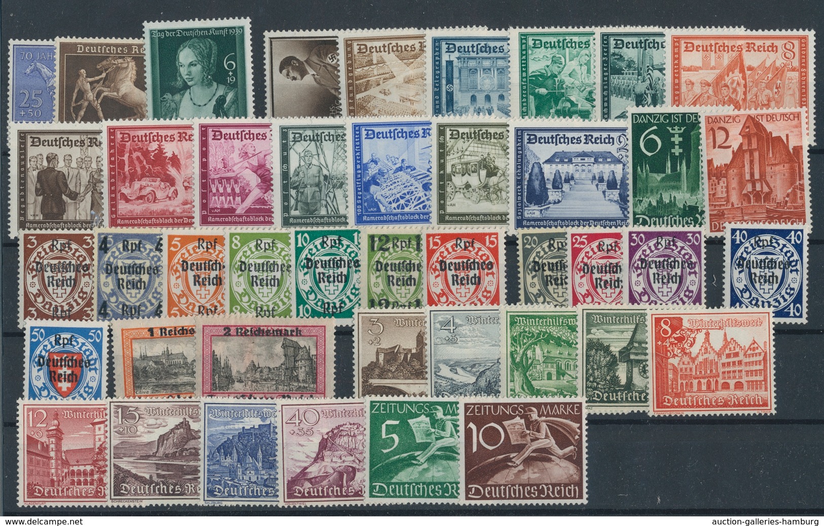 Deutsches Reich - 3. Reich: 1939, Zumeist Postfrische Partie Aus Nr. 698-Z739 Komplett, Dabei Nr. 72 - Covers & Documents