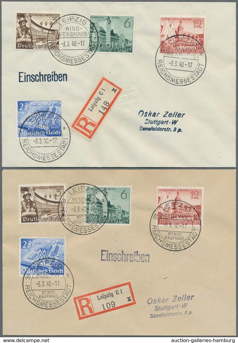 Deutsches Reich - 3. Reich: 1940, Leipziger Messe Auf 5 FDC's Mit Verschd. Ersttagssonderstpl. Vom 3 - Covers & Documents