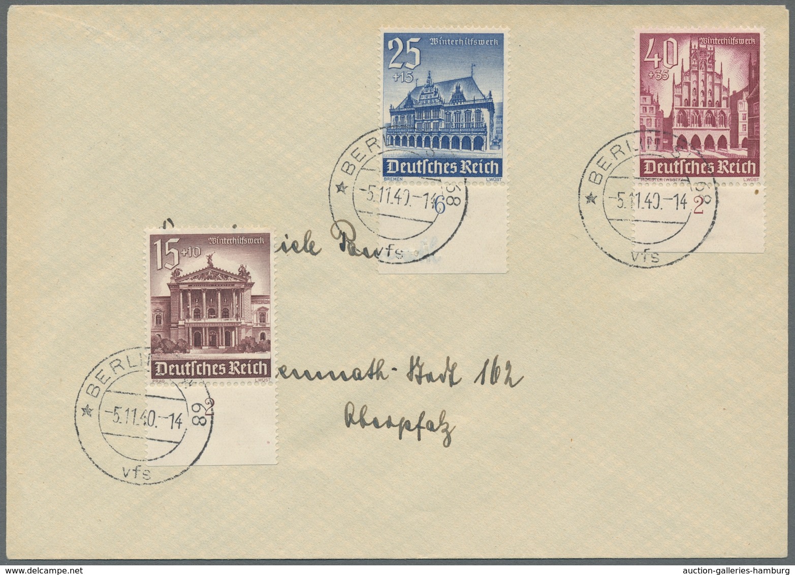 Deutsches Reich - 3. Reich: 1940, Winterhilfswerk, Kplt. Unterrandsatz Auf 2 Adressierten FDC's Mit - Covers & Documents