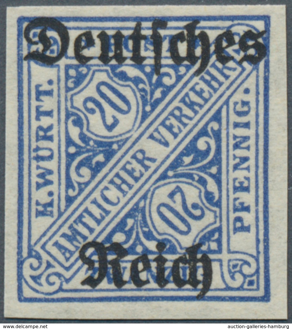 Deutsches Reich - Dienstmarken: 20 Pfg. Wasserzeichen Nur Ringe UNGEZÄHNT, Postfrisches Qualitätsstü - Officials