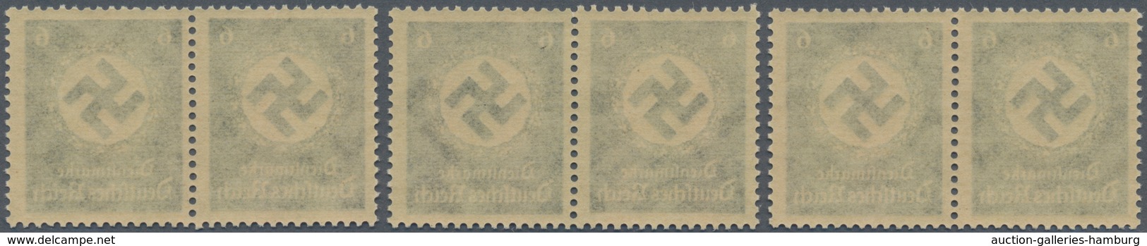 Deutsches Reich - Dienstmarken: 1934, Landesbehörden 6 Pf. Mit Waagr. Gummiriffelung In 3 Ungefaltet - Officials