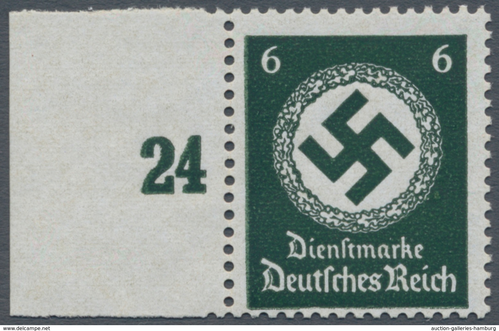 Deutsches Reich - Dienstmarken: 1934, 6 Pfg. Waagerechte Gummiriffelung, Gepr. Schlegel BPP - Officials