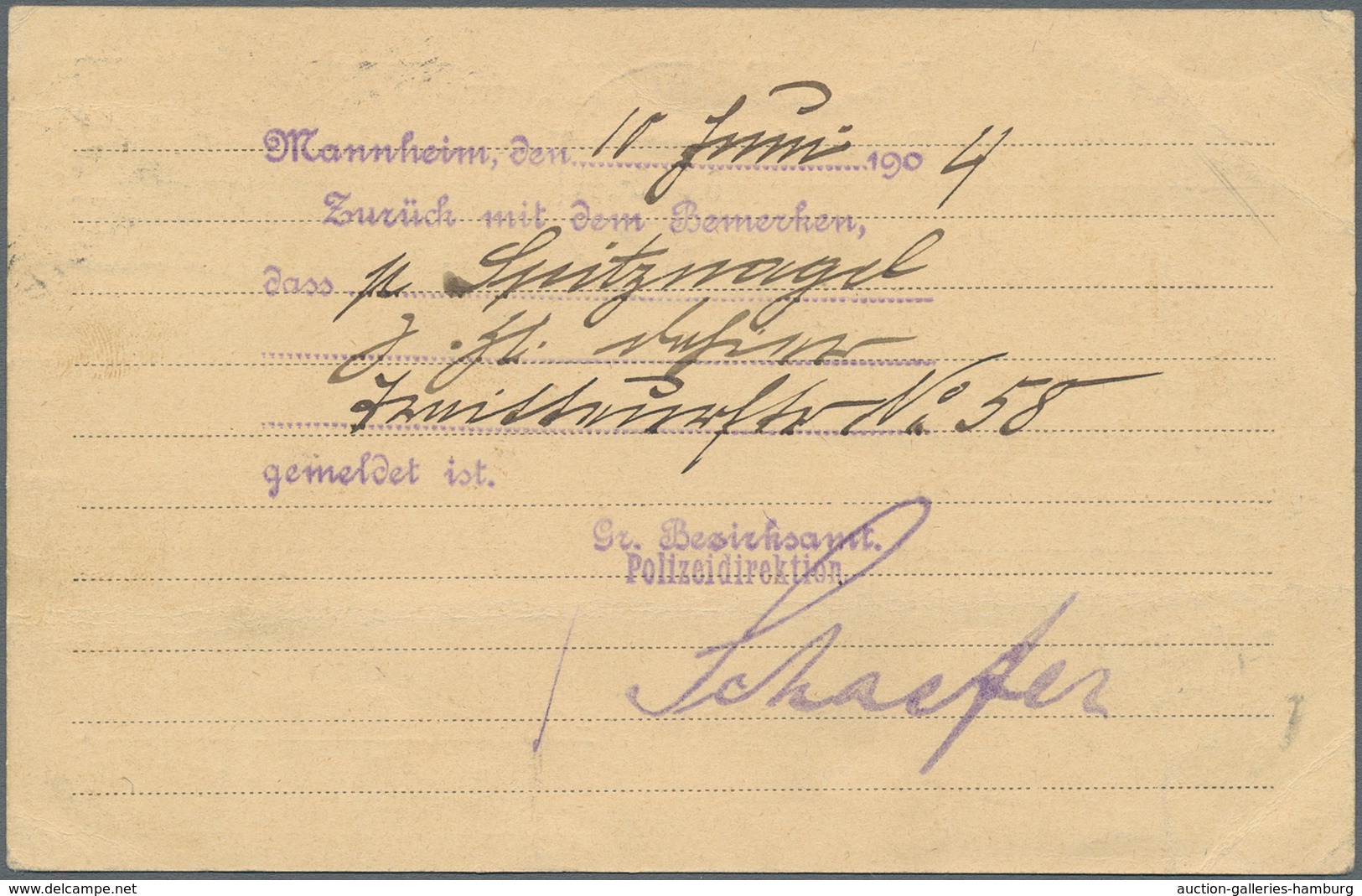 Deutsches Reich - Stempel: 1904, Bickerdike Maschinenstempel (Miller 67) "MANNHEIM L 13.6.04" Auf Pr - Macchine Per Obliterare (EMA)