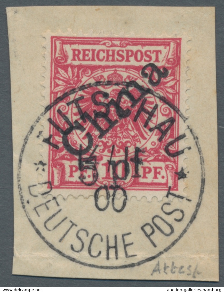 Deutsche Post In China: 1900, FUTSCHAU-Provisorium, Luxusbriefstück Mit Aufrecht Stehender Entwertun - Deutsche Post In China