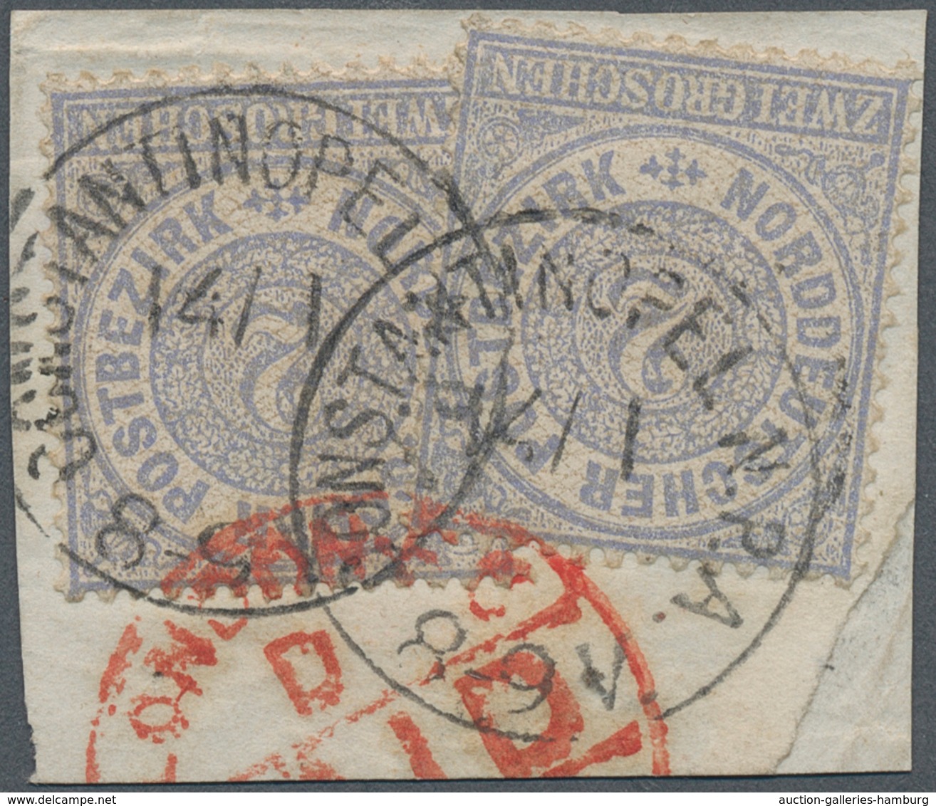 Deutsche Post In Der Türkei - Vorläufer: 1871, Norddeutscher Postbezirk 2 Gr. Lebhaftgraublau, Zwei - Deutsche Post In Der Türkei