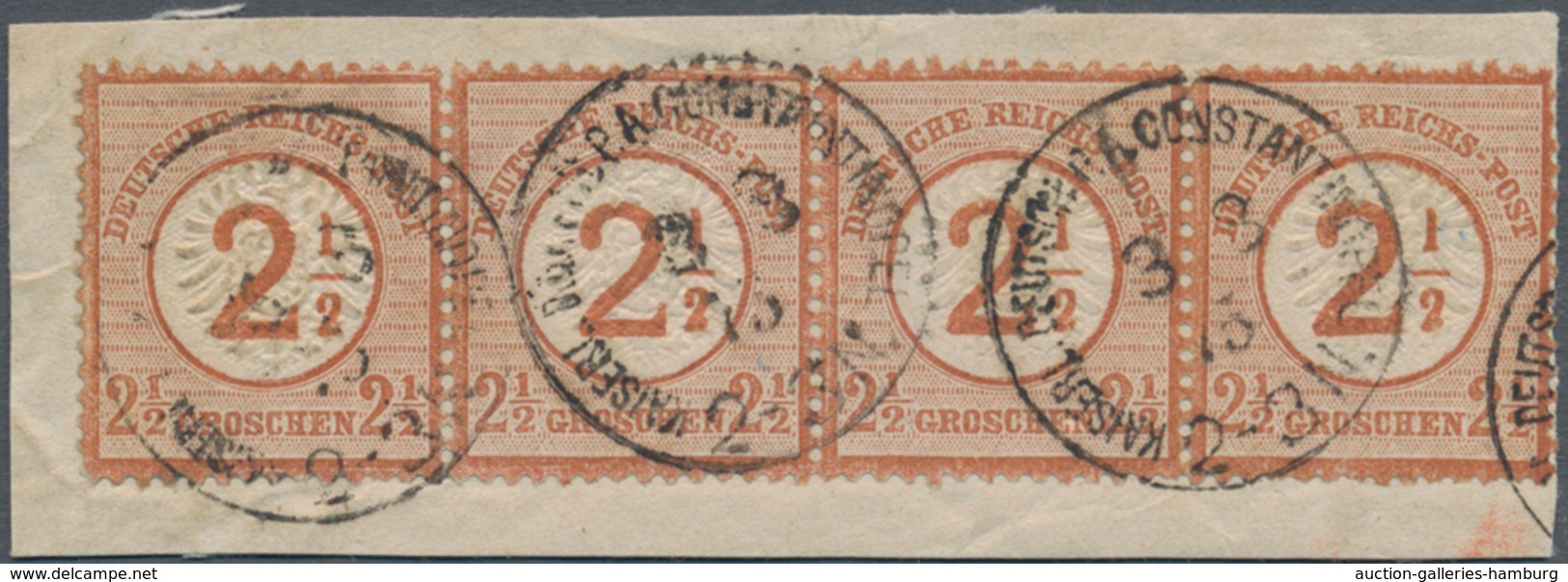 Deutsche Post In Der Türkei - Vorläufer: 1872, Großer Schild "2½" Auf 2½ Gr Rotbraun Im Waagrechten - Turkey (offices)