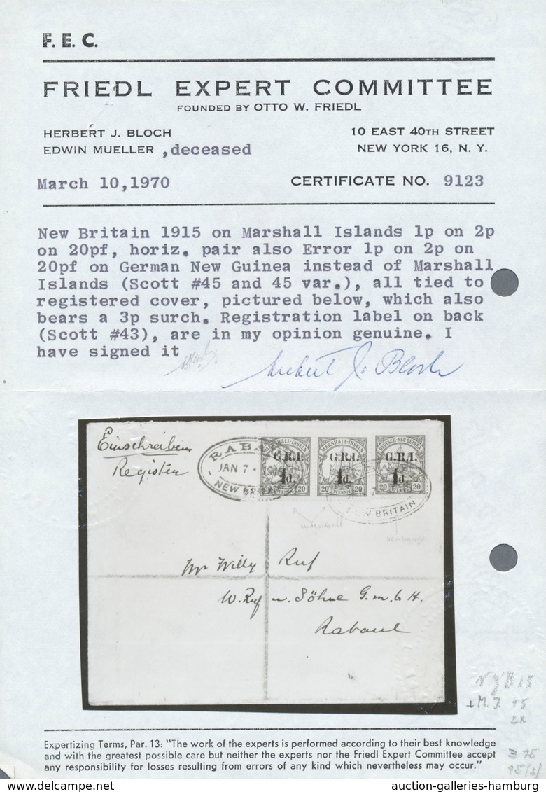 Deutsch-Neuguinea - Britische Besetzung: 1915 (1 JAN.) ADDITIONAL "1d" SURCHARGE ON PREVIOUS ISSUE. - Deutsch-Neuguinea