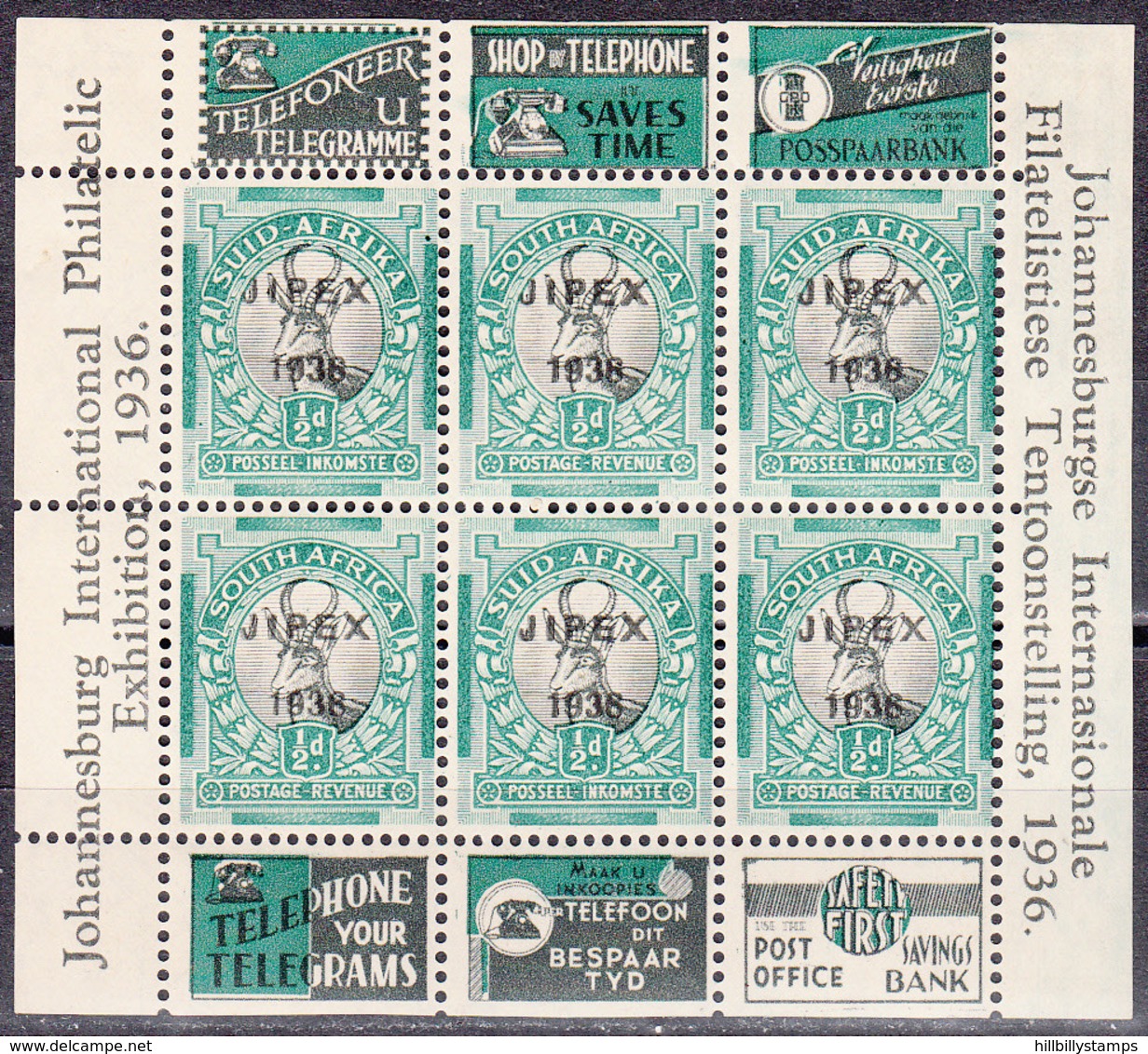SOUTH AFRICA    SCOTT NO. 72    MNH SHEET    YEAR  1936 - Unused Stamps