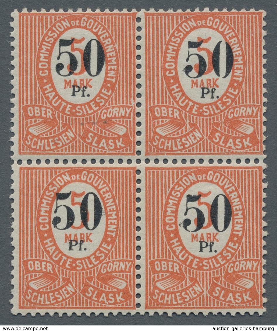 Deutsche Abstimmungsgebiete: Oberschlesien: 1920; 50 Pf. Auf 5 Mark Im Postfrischen Viererblock (ein - Sonstige & Ohne Zuordnung