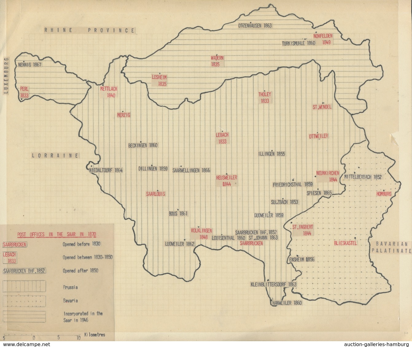 Deutsche Abstimmungsgebiete: Saargebiet: 1852-57, Bahnpoststempel Auf Belegen Aus Frankreich Bzw. Ei - Briefe U. Dokumente