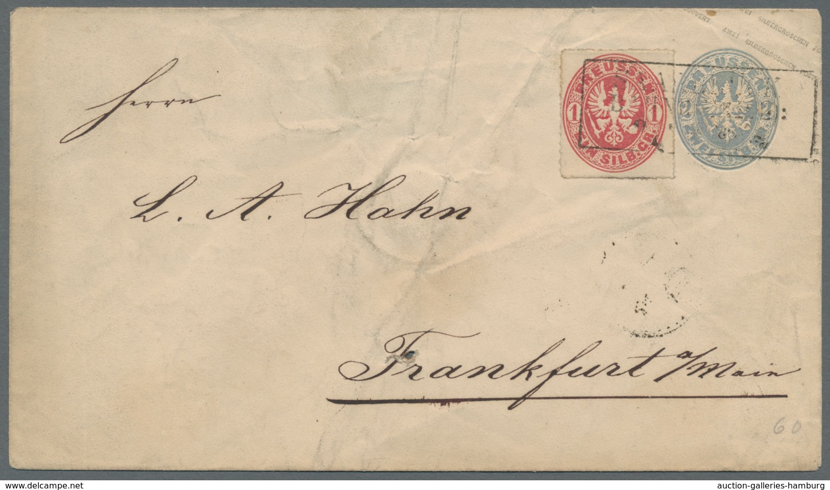 Deutsche Abstimmungsgebiete: Saargebiet: 1862 (ca.), SAARBRÜCK BAHNH. EXPED., Drei Abschläge Auf 1 B - Covers & Documents