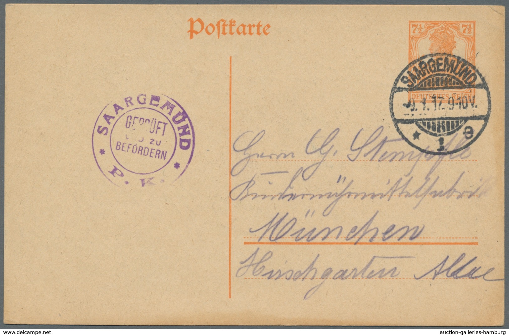 Deutsche Abstimmungsgebiete: Saargebiet: 1855-1917 (ca.) - SAARBURG/SAARGEMÜND/SAAR-UNION, hübsche Z