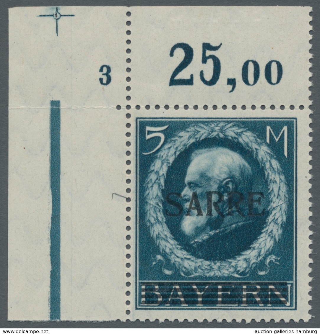 Deutsche Abstimmungsgebiete: Saargebiet: 1920, "Luitpold/Sarre", überkompletter Postfrischer Satz In - Covers & Documents