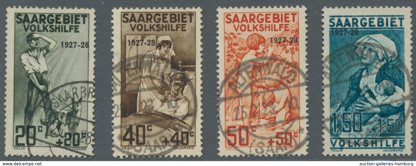 Deutsche Abstimmungsgebiete: Saargebiet: 1927, "Volkshilfe", Sauber Gestempelter Satz In Tadelloser - Covers & Documents