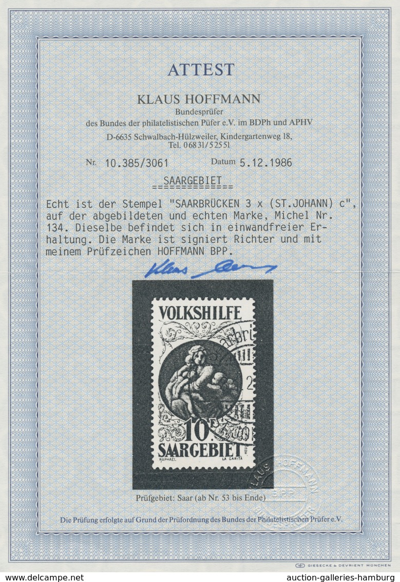 Deutsche Abstimmungsgebiete: Saargebiet: 1928, "10 Fr. Madonna", Sauber Mit "Saarbrücken 3 * (St. Jo - Covers & Documents