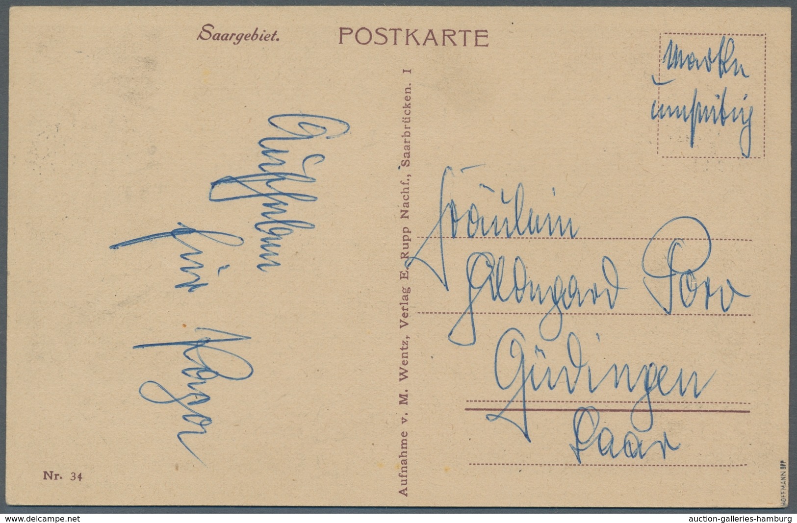 Deutsche Abstimmungsgebiete: Saargebiet: 1931, "40 C. Bis 3 Fr. Volkshilfe", Je Bildseitig Mit Klare - Covers & Documents