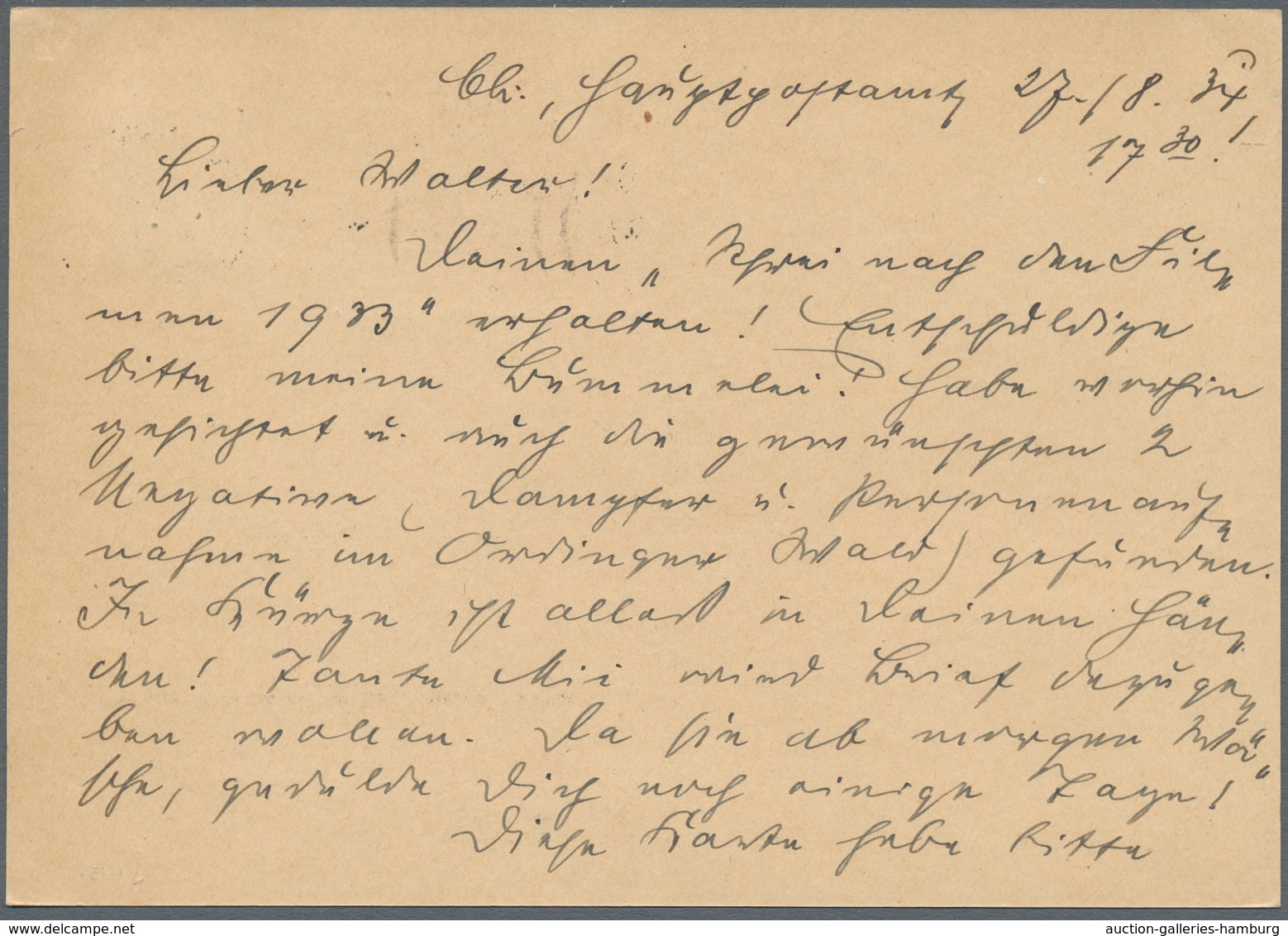 Deutsche Abstimmungsgebiete: Saargebiet: 1934, Zur Volksabstimmung: Karte Mit 6 Pfg. Dt.Reich Und So - Briefe U. Dokumente