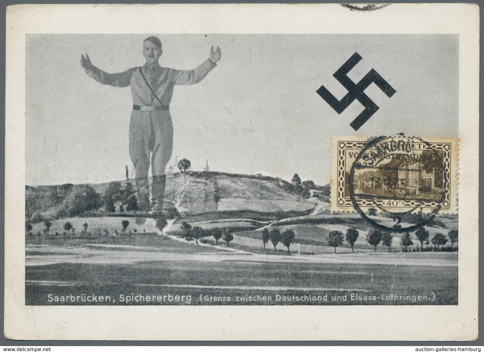 Deutsche Abstimmungsgebiete: Saargebiet: 1935, Volksabstimmung, Bildseitig Frankierte Propagandakart - Briefe U. Dokumente