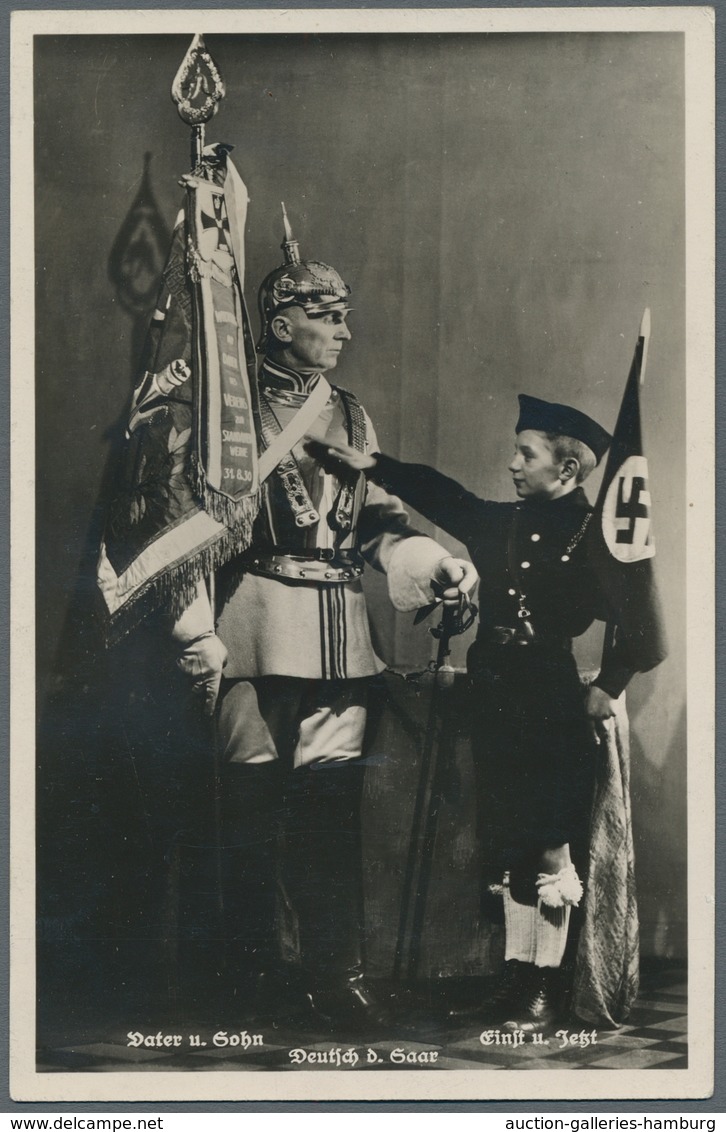 Deutsche Abstimmungsgebiete: Saargebiet: 1935, Volksabstimmung, Fotokarte "Hitlerjunge Grüßt Standar - Covers & Documents