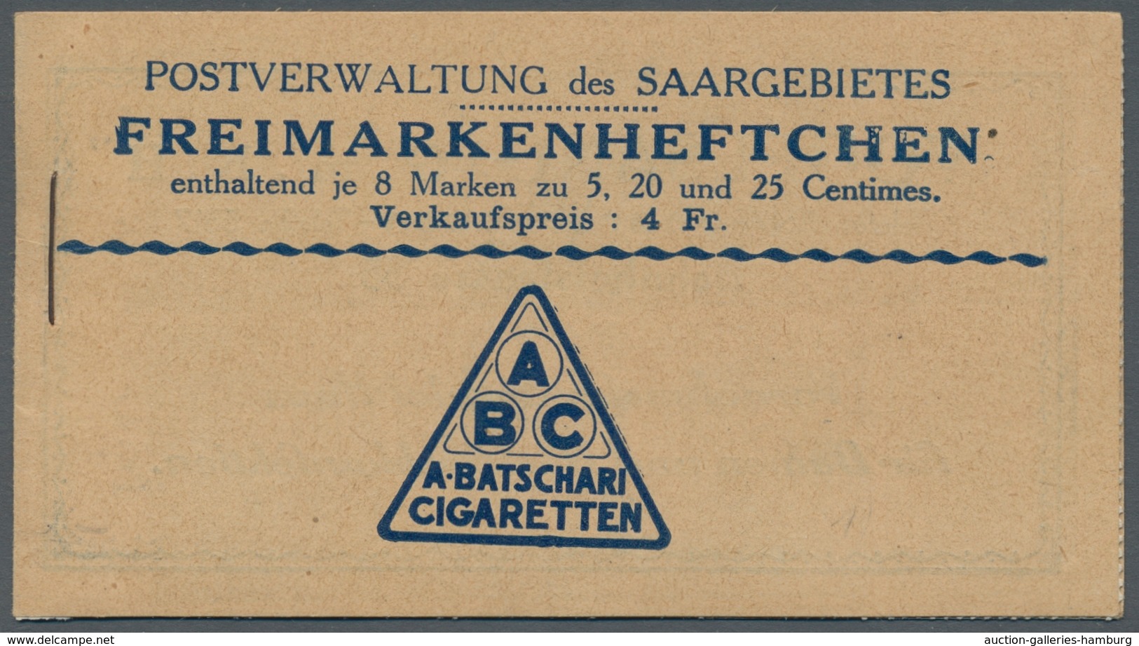 Deutsche Abstimmungsgebiete: Saargebiet - Markenheftchen: 1924, "Landschaften III", Postfrisches Hef - Other & Unclassified