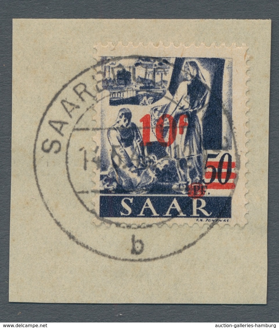 Saarland (1947/56): 1947, "Urdruck"-Ausgabe Komplett Auf Luxusbriefstücken, Einheitlich Mit Aufrecht - Unused Stamps