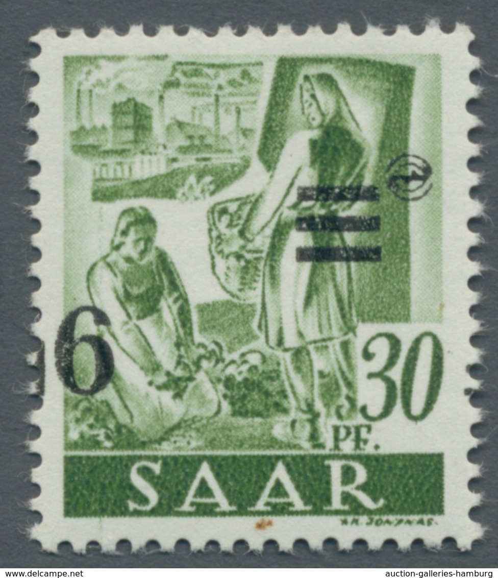 Saarland (1947/56): 1947, "Saar II", Acht Postfrische Werte Mit Kopfstehendem Aufdruck, Einmal Eckza - Unused Stamps