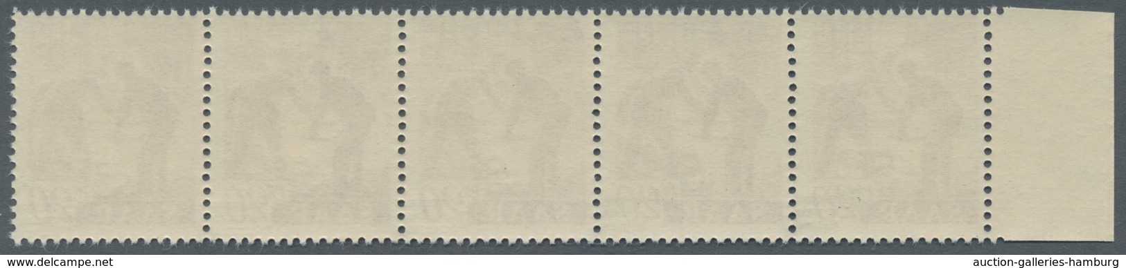 Saarland (1947/56): 1947, "5 Fr. Auf 20 Pfg. Nachdruck Mit Und Ohne Aufdruck", Waag. Postfrischer Ra - Ungebraucht