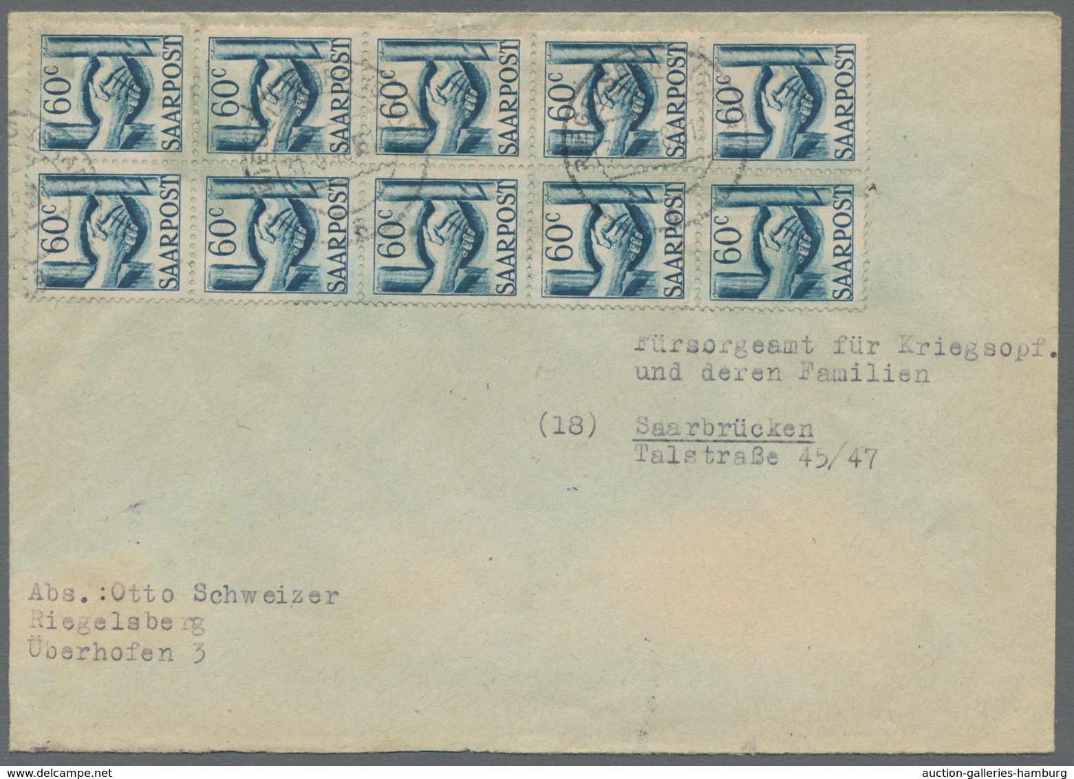Saarland (1947/56): 1948, "60 C. Saar III", Portorichtige EF Auf Zeitungs-Drucksache Und Zehnerblock - Ungebraucht