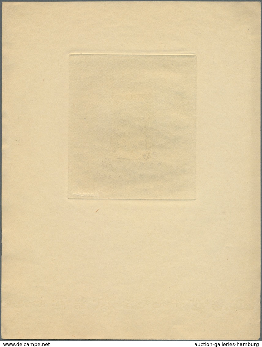 Saarland (1947/56): 1948, 10 - 50 Fr. Freimarken, 4 Werte als 'Épreuves d'artiste' in schwarz mit Kü