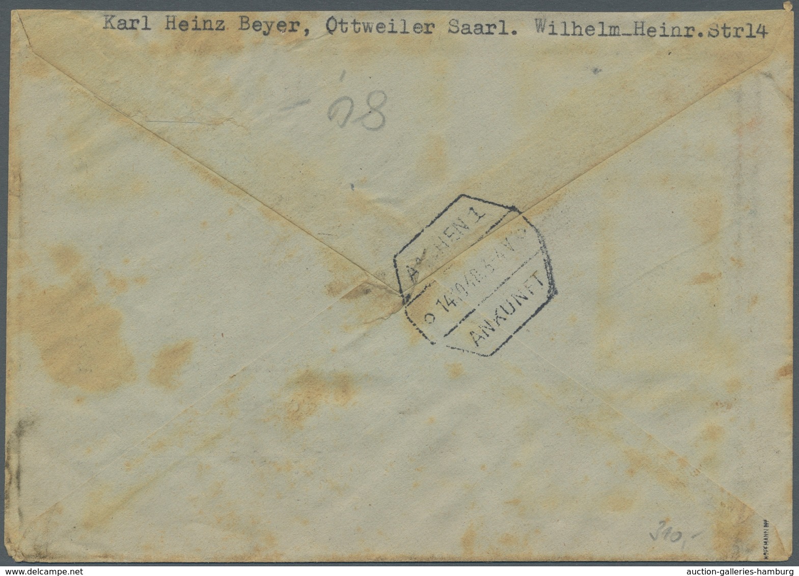 Saarland (1947/56): 1948, "Hochwasserhilfe" Komplett Mit Ersttagsstempel OTTWEILER (SAAR) B 12.10.48 - Unused Stamps