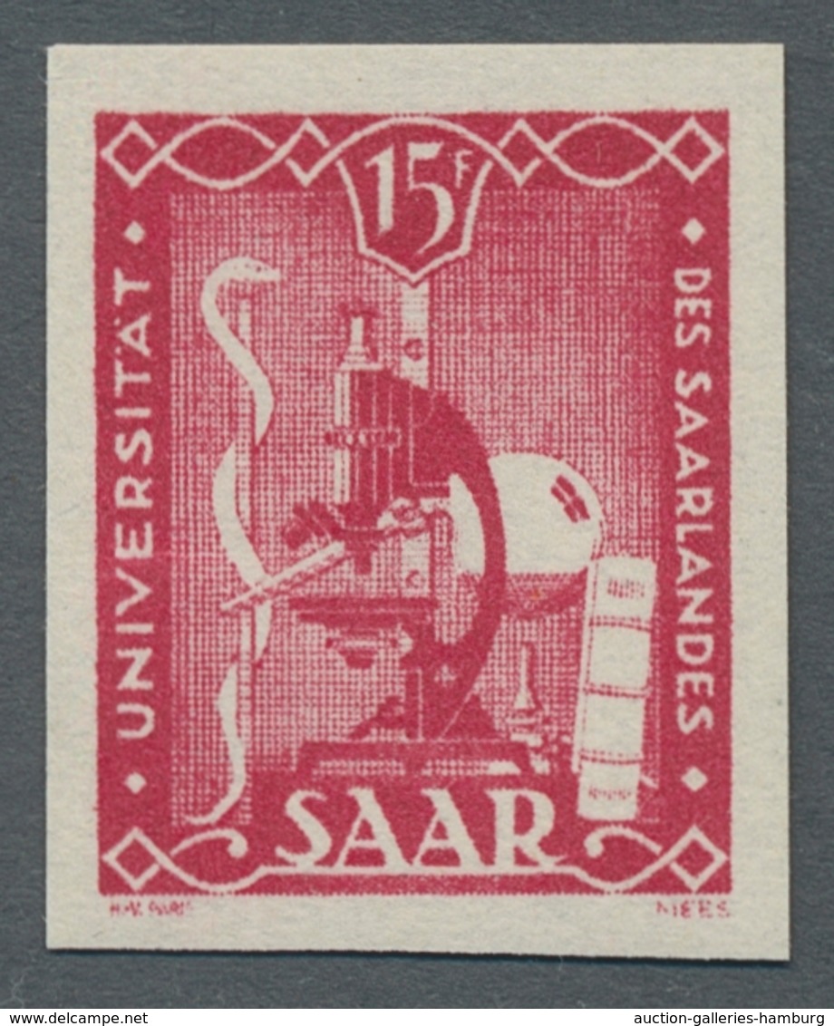 Saarland (1947/56): 1949, "Uni Saar Ungezähnt", Postfrischer Wert Der Sehr Seltenen Variante Von Der - Unused Stamps