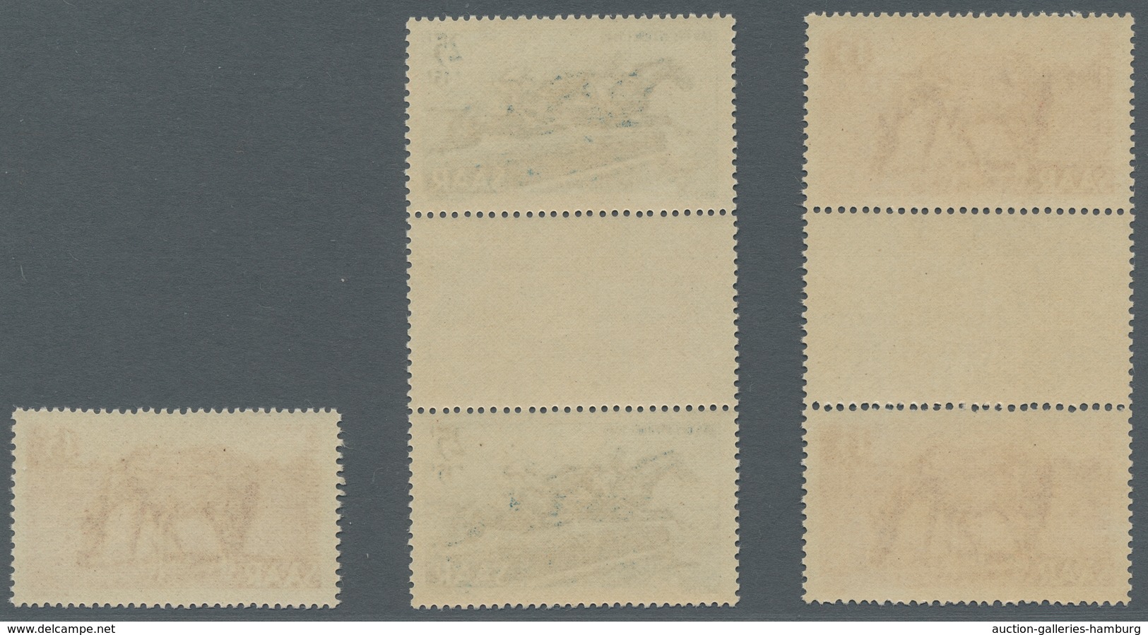 Saarland (1947/56): 1949, "Tag Des Pferdes", Eckrandsatz Mit Druckdatum (einmal Falz Im Rand) Sowie - Unused Stamps