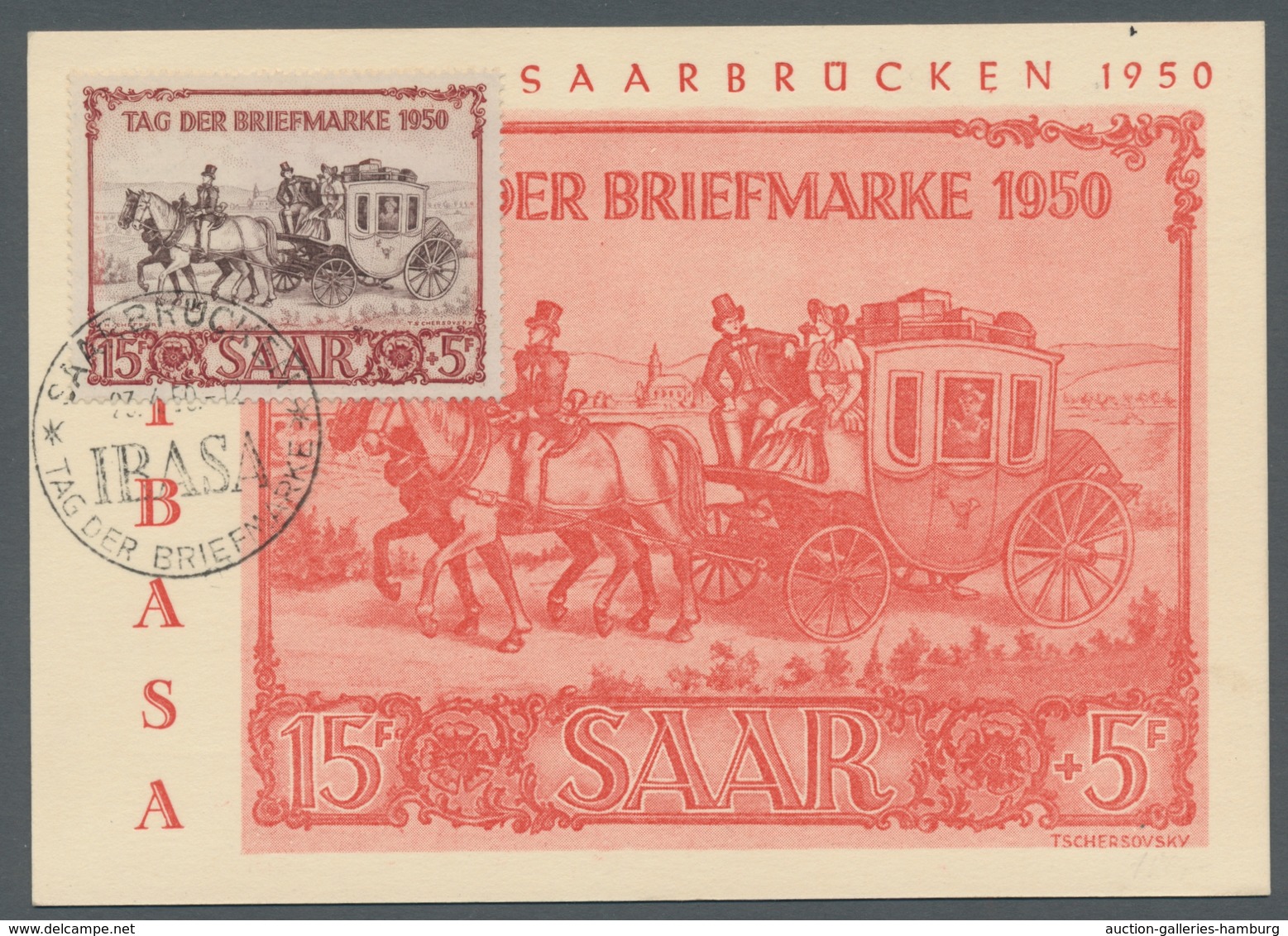 Saarland (1947/56): 1950, IBASA Auf Maximumkarte Mit ESSt "Saarbrücken/IBASA/23.4.50-12". Attraktive - Ungebraucht