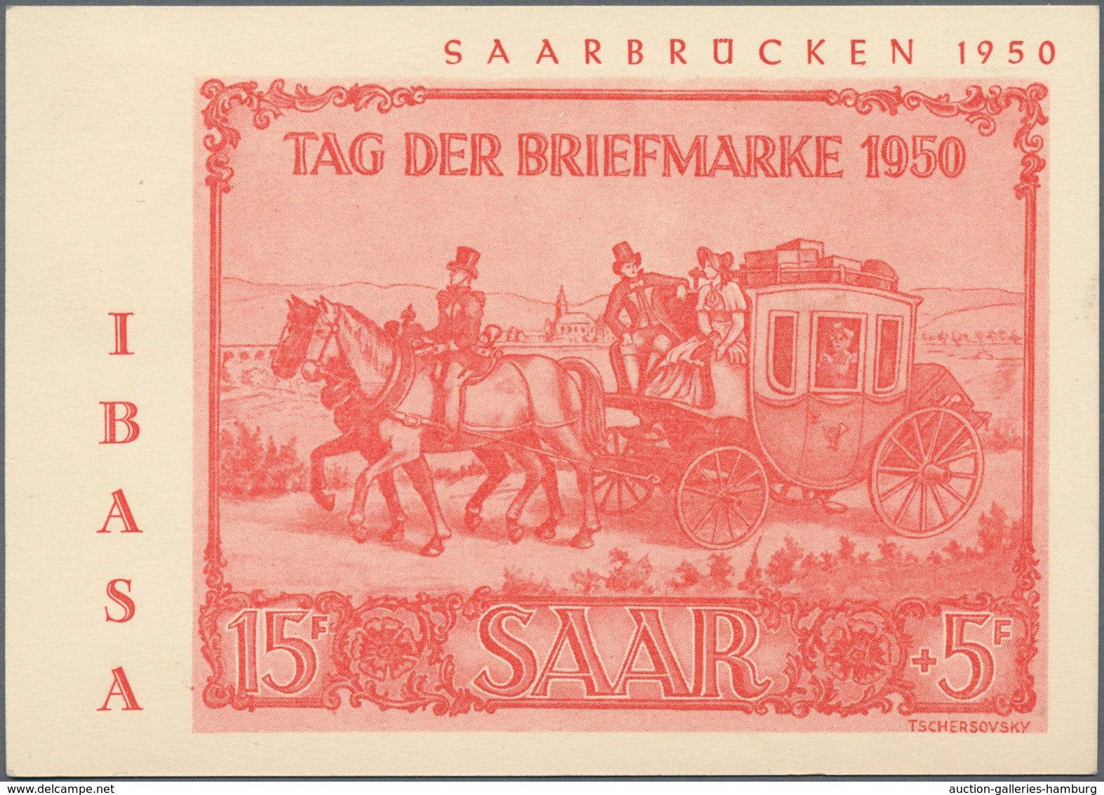 Saarland (1947/56): 1949/1950, 15+5 Fr "IBASA" Auf Maxikarte Mit Befund Schlegel Und Auf Brief Mit 2 - Ungebraucht