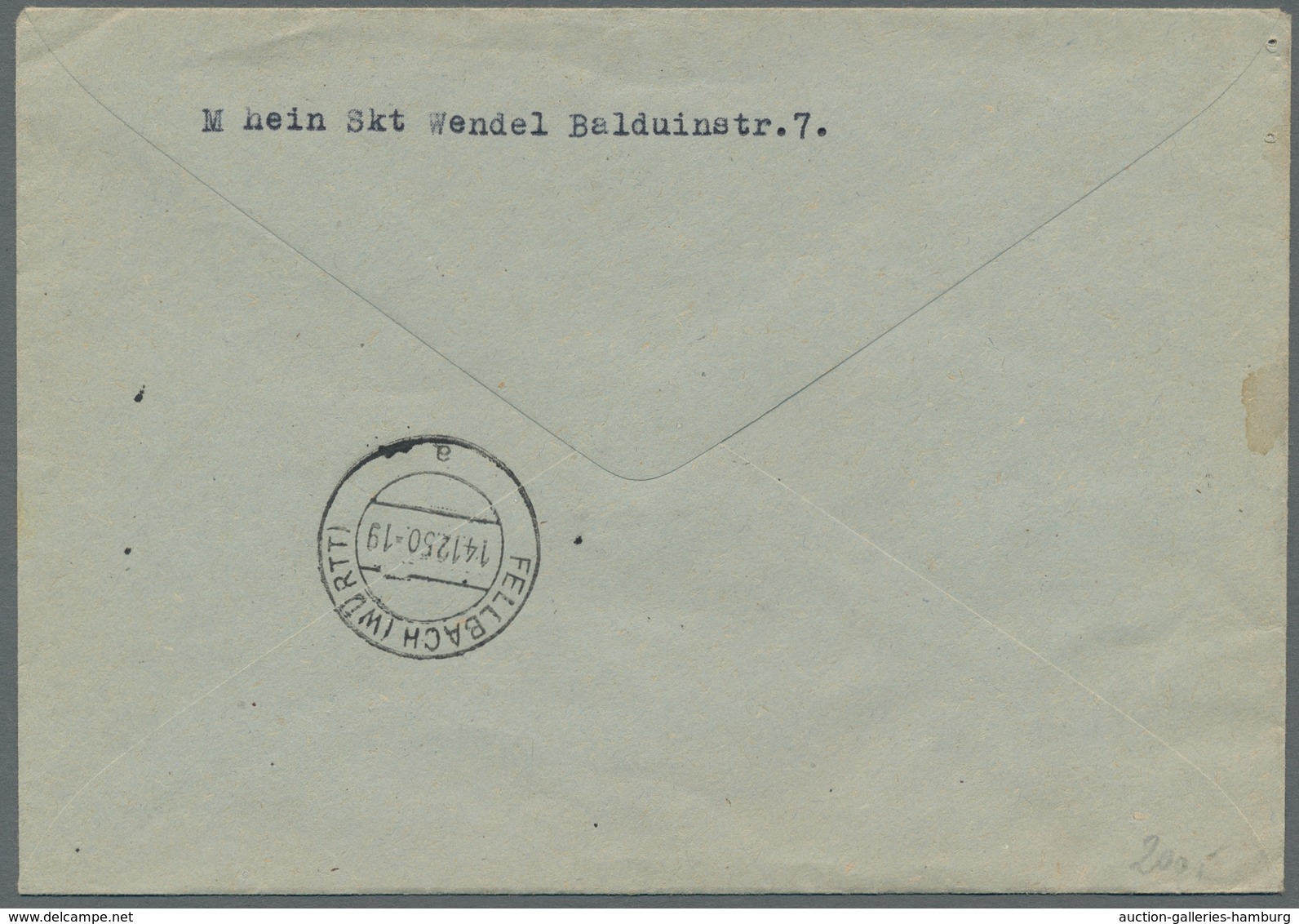 Saarland (1947/56): 1950, Volkshilfe 12+3 Und 50+20 Franc Als Saubere Mischfachfrankatur Auf Portori - Ungebraucht