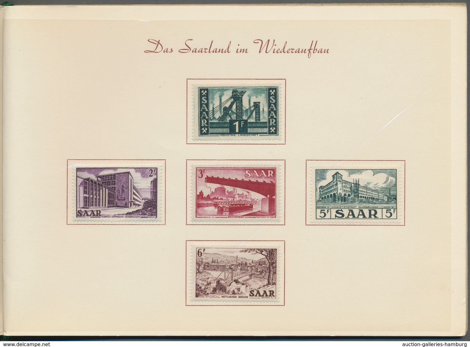 Saarland (1947/56): 1952-54, Offizielles Geschenkheft Mit Kordellbindung Und Insgesamt 22 Ungebrauch - Unused Stamps