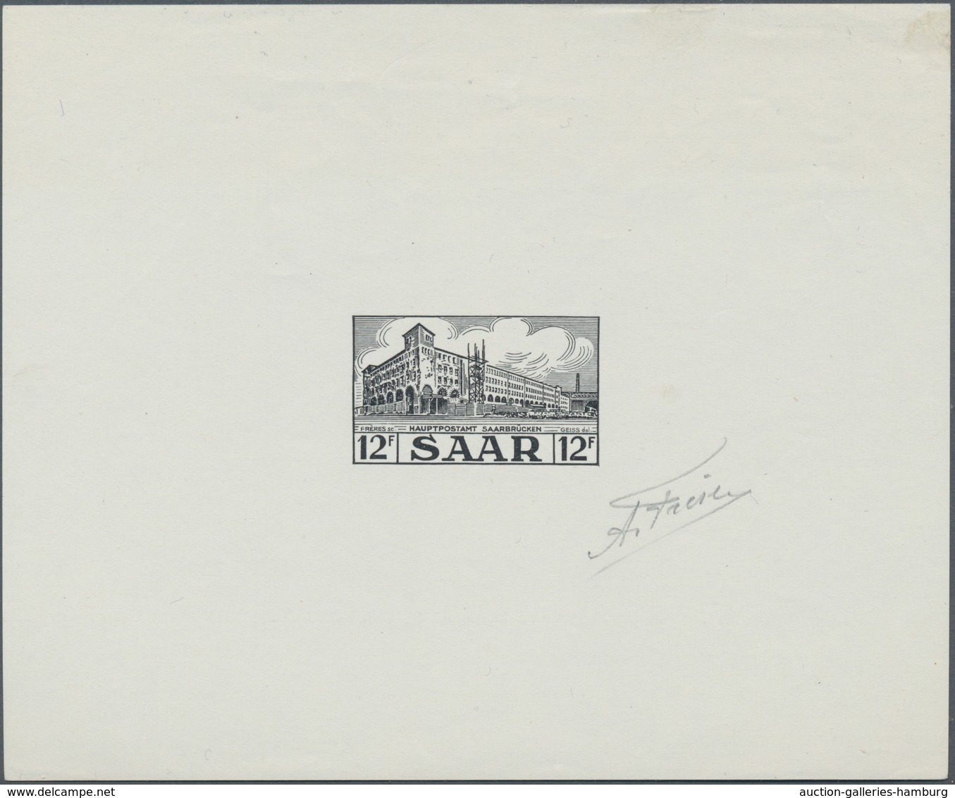 Saarland (1947/56): 1952, 2 Fr Ludwigs-Gymnasium Künstlerblock In Schwarz 165x125mm Auf Büttenpapier - Unused Stamps