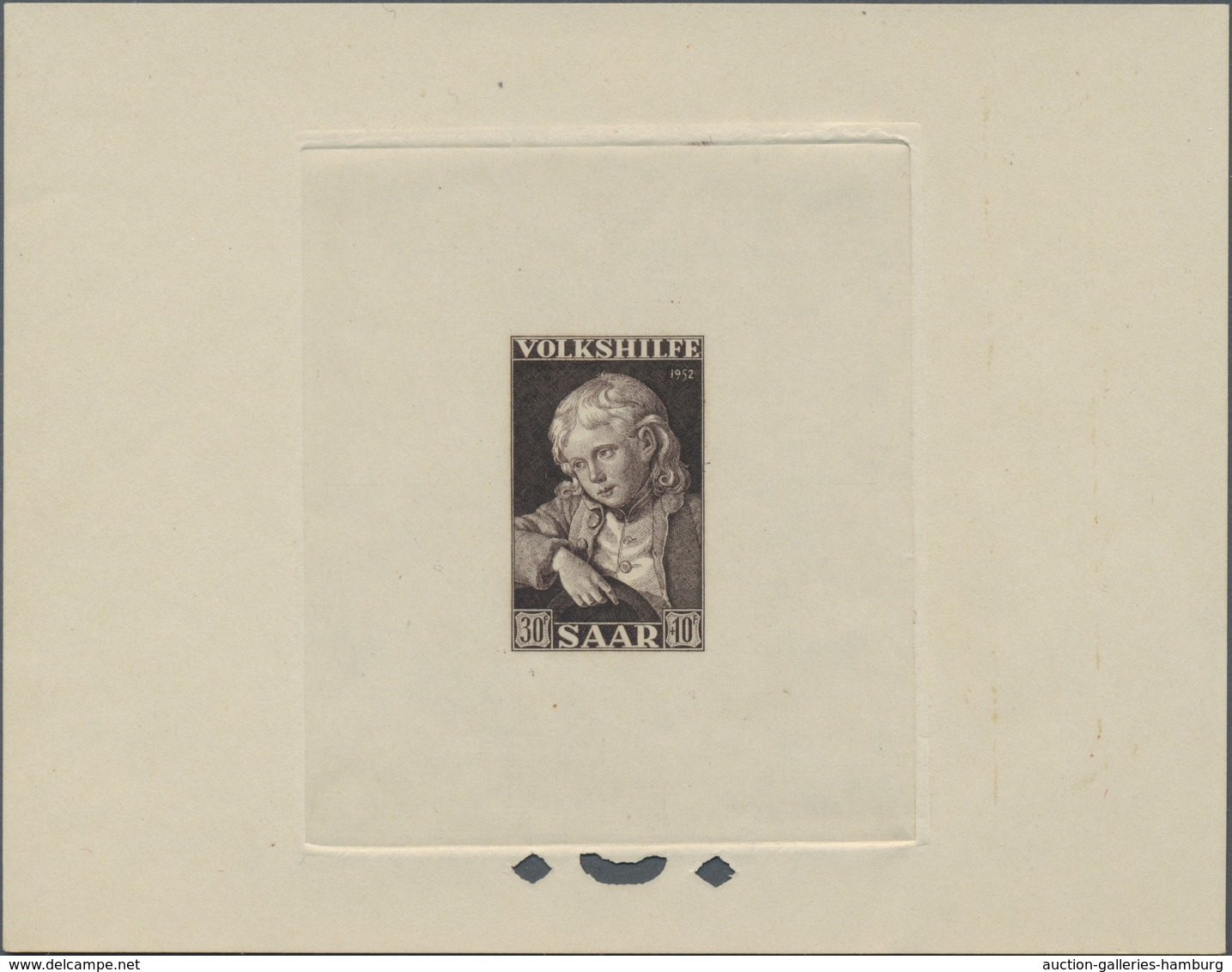 Saarland (1947/56): 1952, Volkshilfe-Satz Kpl. Auf Drei Vorlage-Blocks In Schwarz Format 140x110 Mit - Ungebraucht