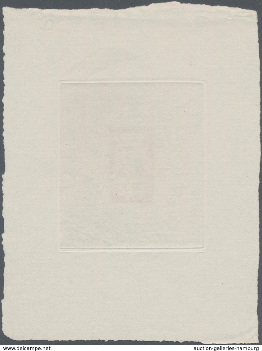 Saarland (1947/56): 1956, 5+2 Fr Denkmäler - Künstlerblock In Farbe Schwarz Auf Kartonpapier Im Form - Ungebraucht