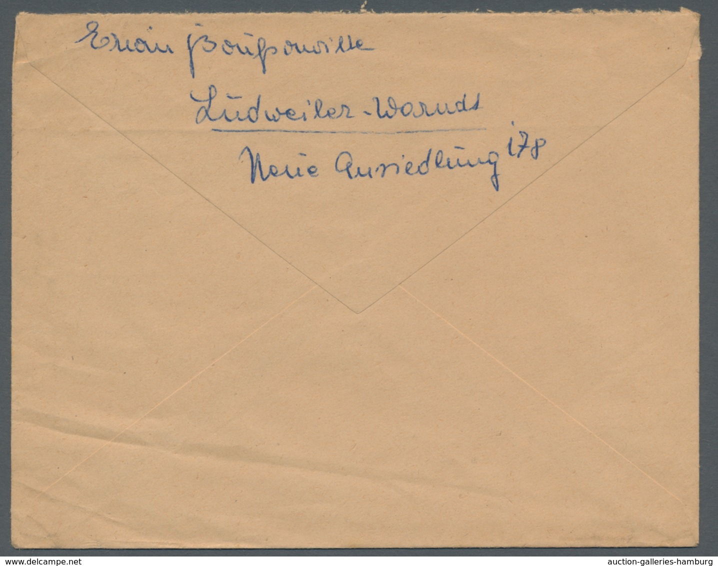 Saarland (1947/56) - Besonderheiten: "Ludweiler (Warndt) A über Völklingen (Saar)", Klar Auf Portori - Sonstige & Ohne Zuordnung