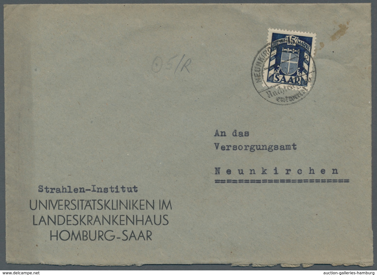 Saarland (1947/56) - Besonderheiten: NEUNKIRCHEN (SAAR) Nachträglich Entwertet (6.8.50 ?), Sauber Au - Sonstige & Ohne Zuordnung